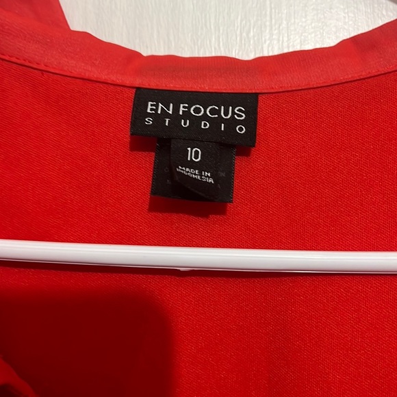 Beautiful size 10 spring/summer dress. more dark coral than red. - Picture 3 of 6